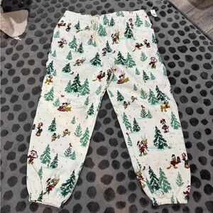 Disney Holiday Joggers with Christmas Print